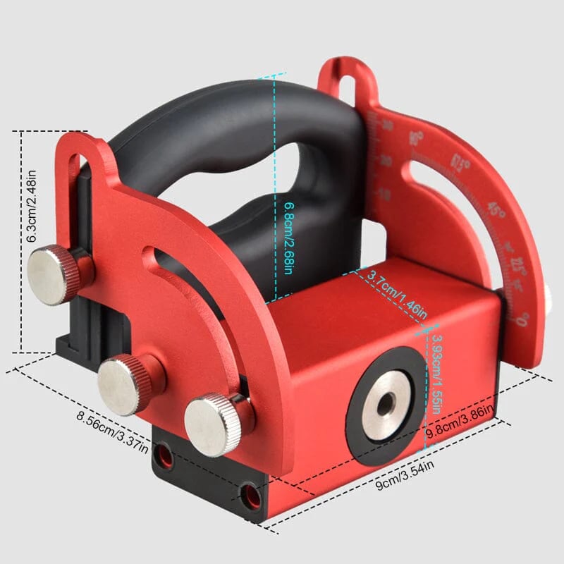 Woodworking inclined hole positioning