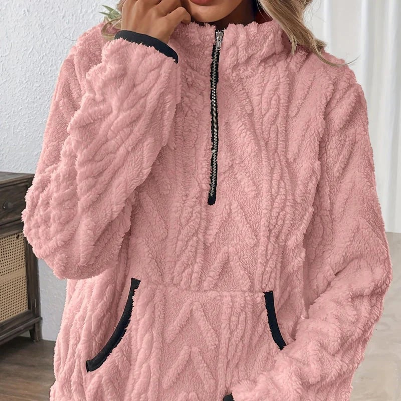 🔥Half-Zip Fuzzy Pocket Sweatshirt