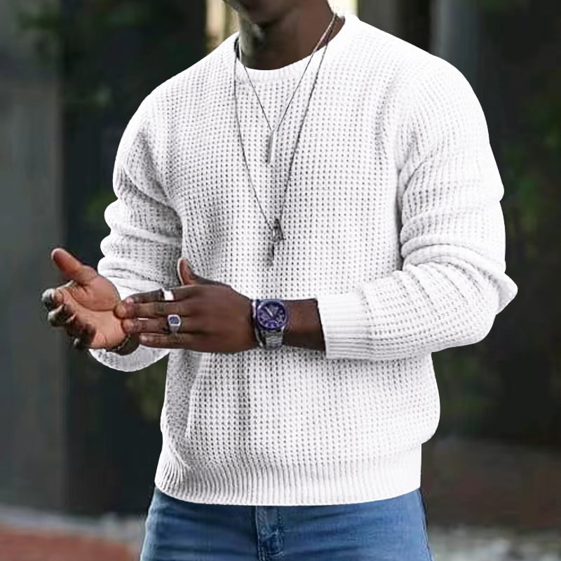 Long Sleeve Vintage Contrast Round Neck Men's T-Shirt