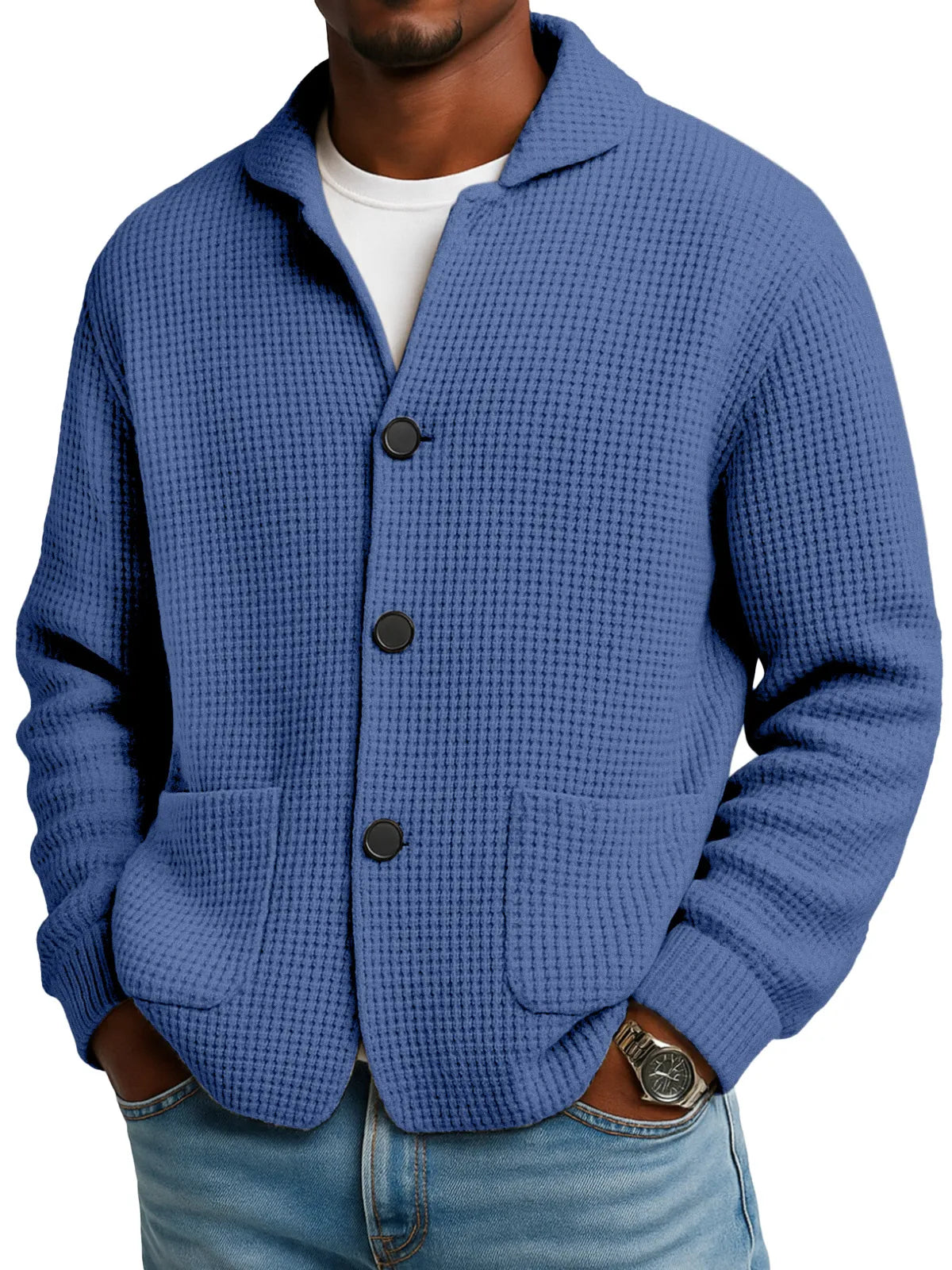 Autumn And Winter Solid Color Stand Collar Knitted Jacket