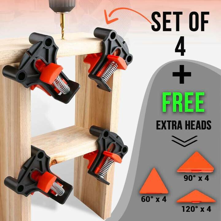 Clamp set (4pcs) + FREE 60°, 90° & 120° heads