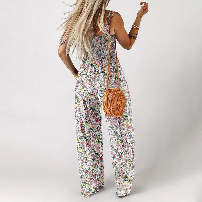💕Women’s Casual Print Sleeveless Overalls Jumpsuits