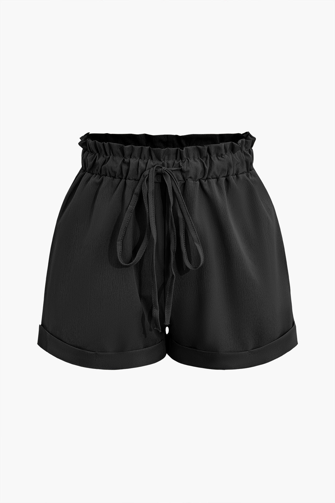 Drawstring Rolled Hem Shorts