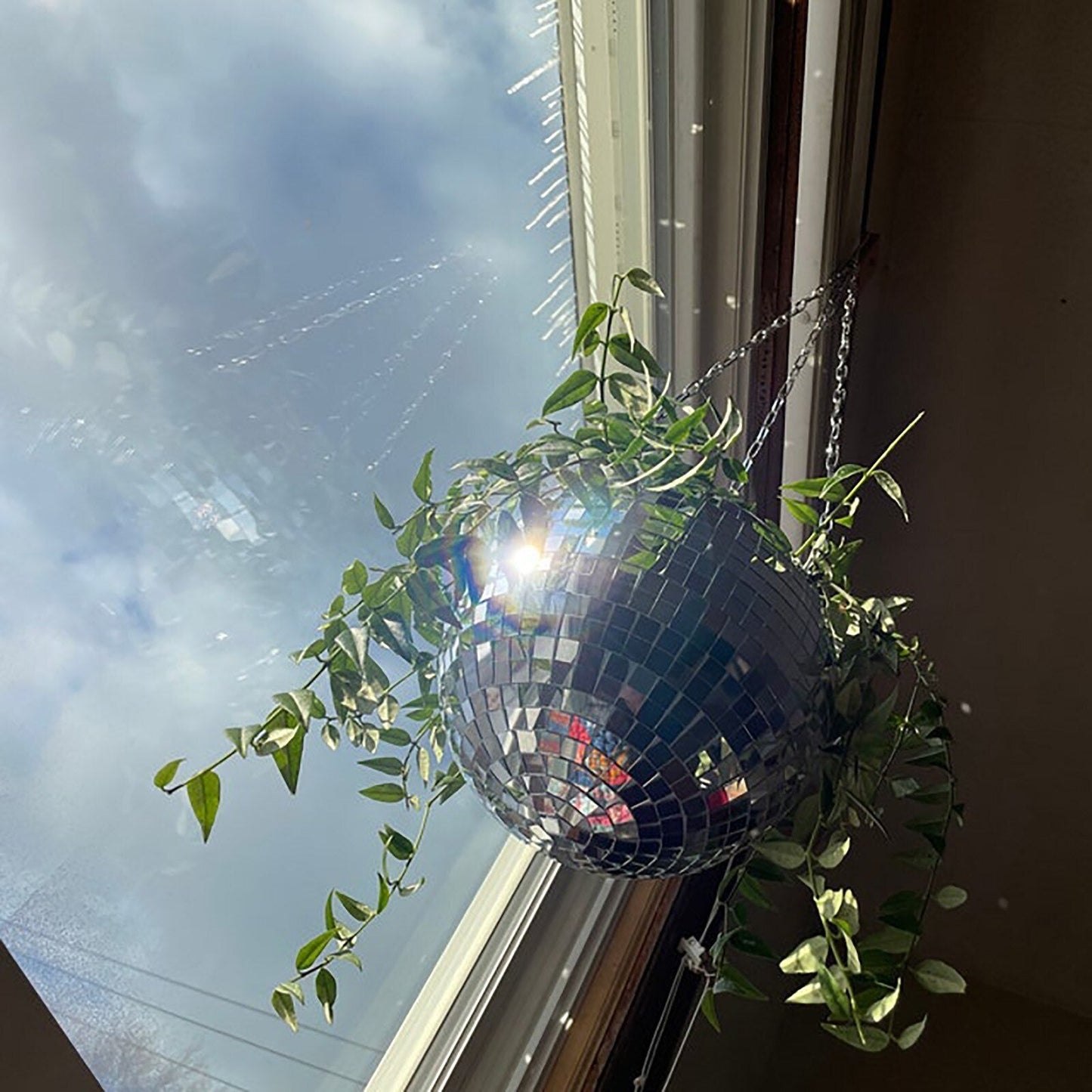 Disco Ball Hanging Planter