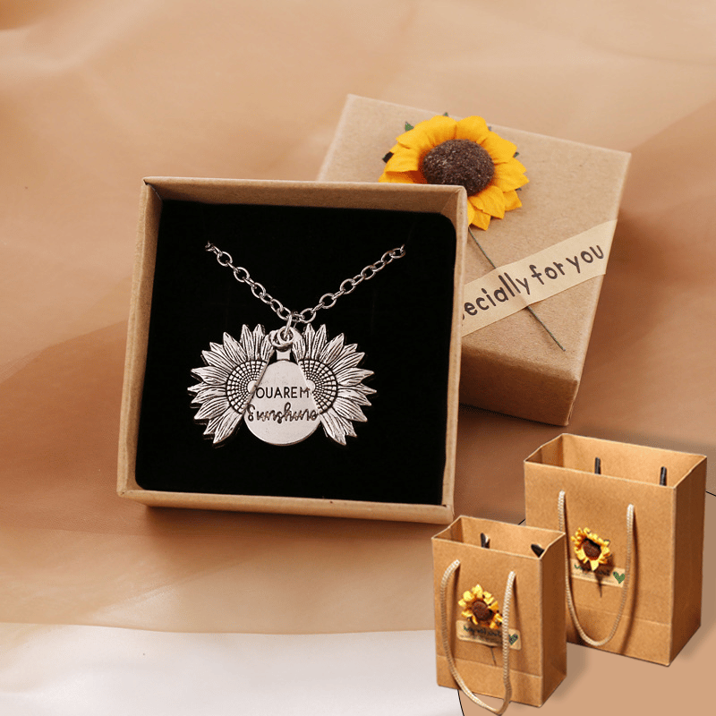 🔥🌞"You Are My Sunshine" Sunflower Necklace🌻(Double-sided engraving)