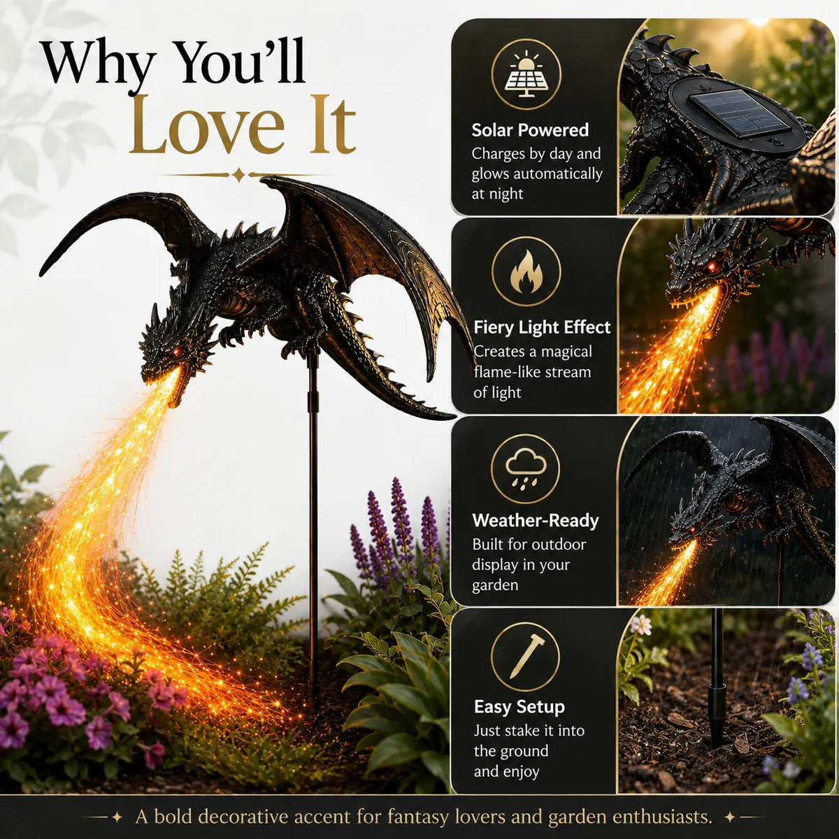 🐉 2027 "Dragon's Ember" Solar Garden Light 🔥 | The Ultimate Magical Outdoor Halloween Decoration