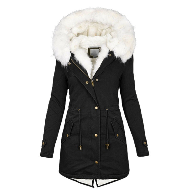 2in1 ladies winter warm jacket leather coat