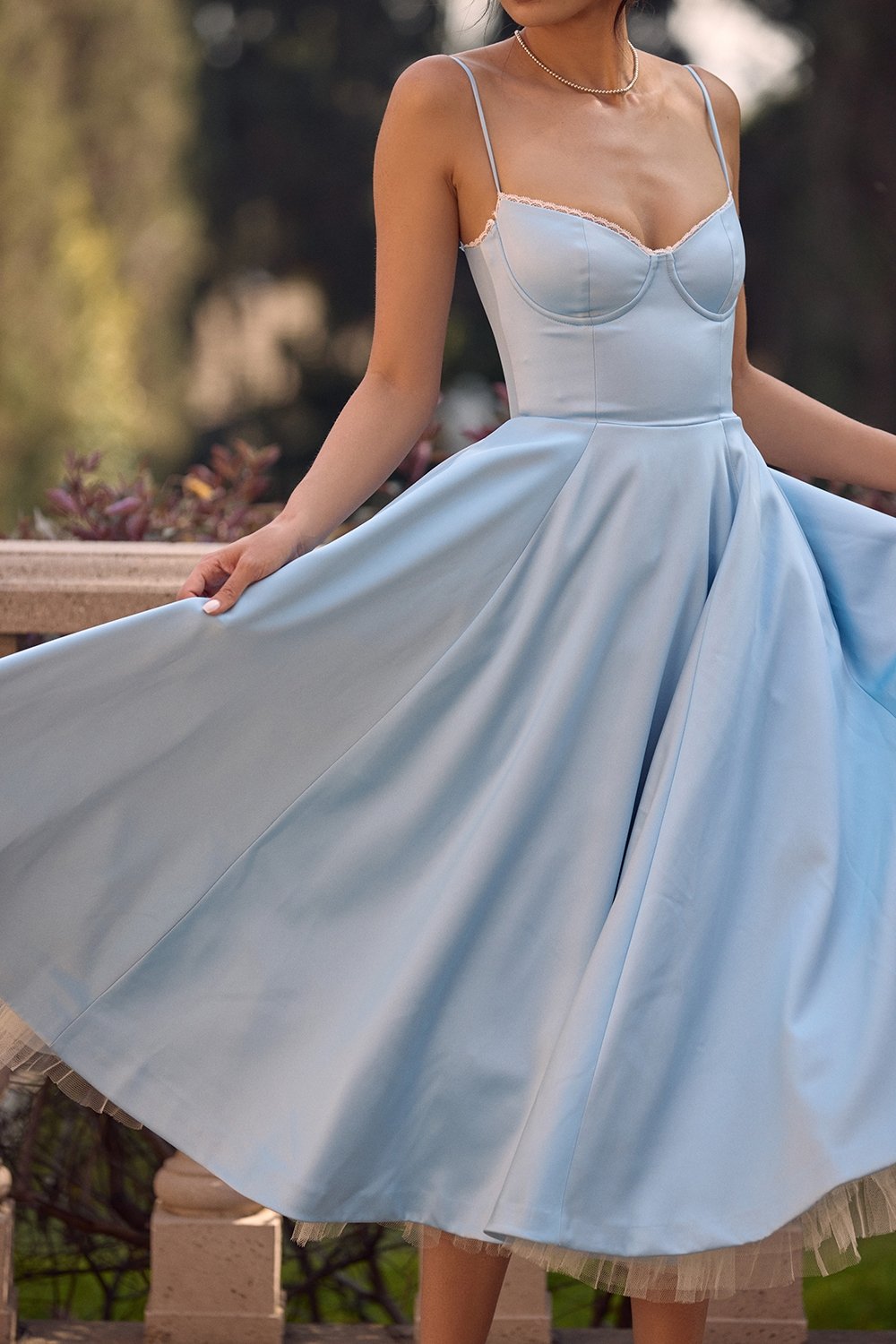 MADEMOISELLE CINDERELLA BLUE TULLE MIDI DRESS