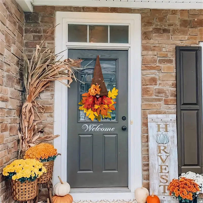 Fall Maple Gnome Front Door Hanger