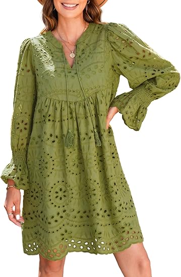 Arrival- Casual Eyelet Lace Dress for Women