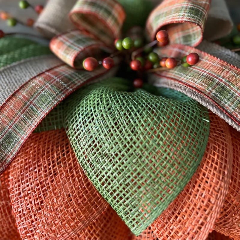 🍁 Farmhouse Pumpkin Wreath For Front Door