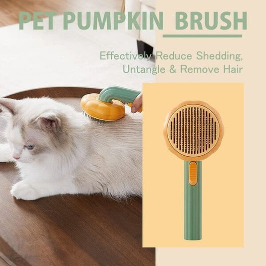 mamymarket™- Pumpkin Pet Comb Pet Grooming Self-Cleaning Brush For Dogs Cats Puppy Rabbits