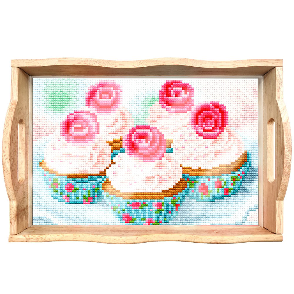 mamymarket™-DIY Diamond Painting Wooden Tray Food Tray with Handle Living Room Decoration Mandala Wooden Tray Kit