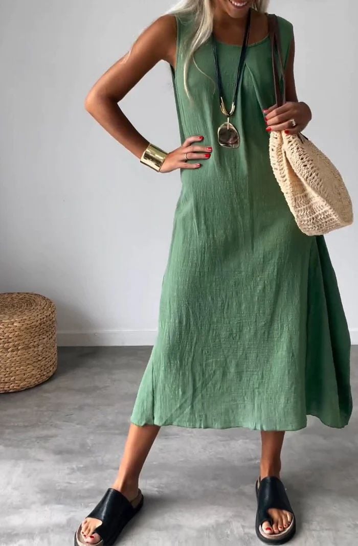 Casual Cotton and Linen Sleeveless Dress (Buy 2 Free Shipping)