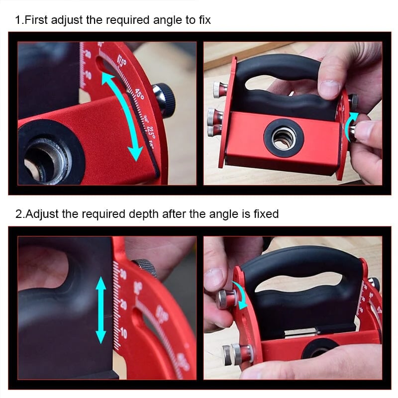 Woodworking inclined hole positioning