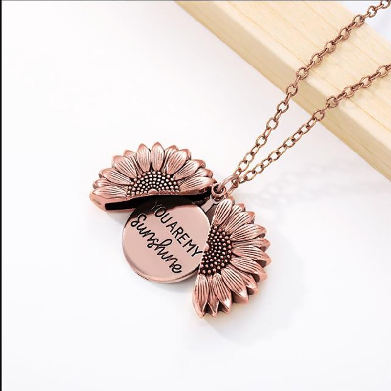 🔥🌞"You Are My Sunshine" Sunflower Necklace🌻(Double-sided engraving)