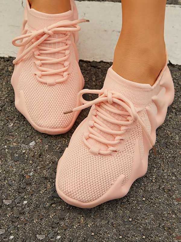 mamymarket™-Lace-up Knit Breathable Sneakers