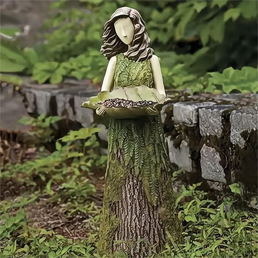 ( 💐🔥 Purchase 2 free birds 1) Forest Girl Bird Feeder - Bird Feeder Fairy Statue