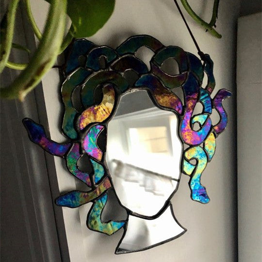 Medusa Stained Glass Suncatcher Mirror