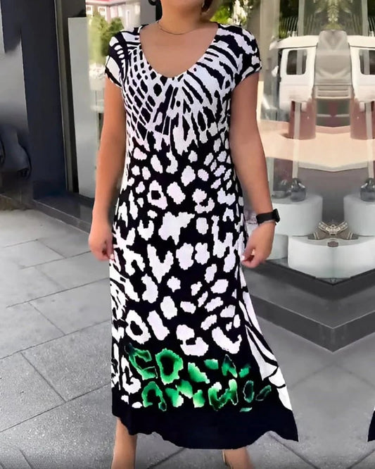 💖Casual Printed Short Sleeve Dress