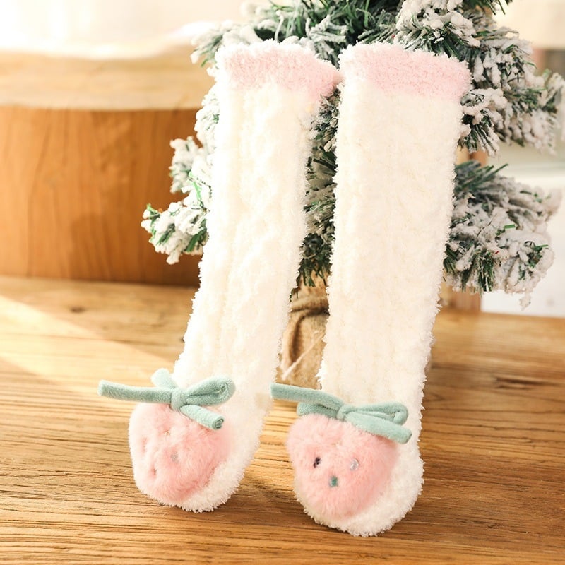 mamymarket™-A Pair of Baby Cute Coral Fleece Socks