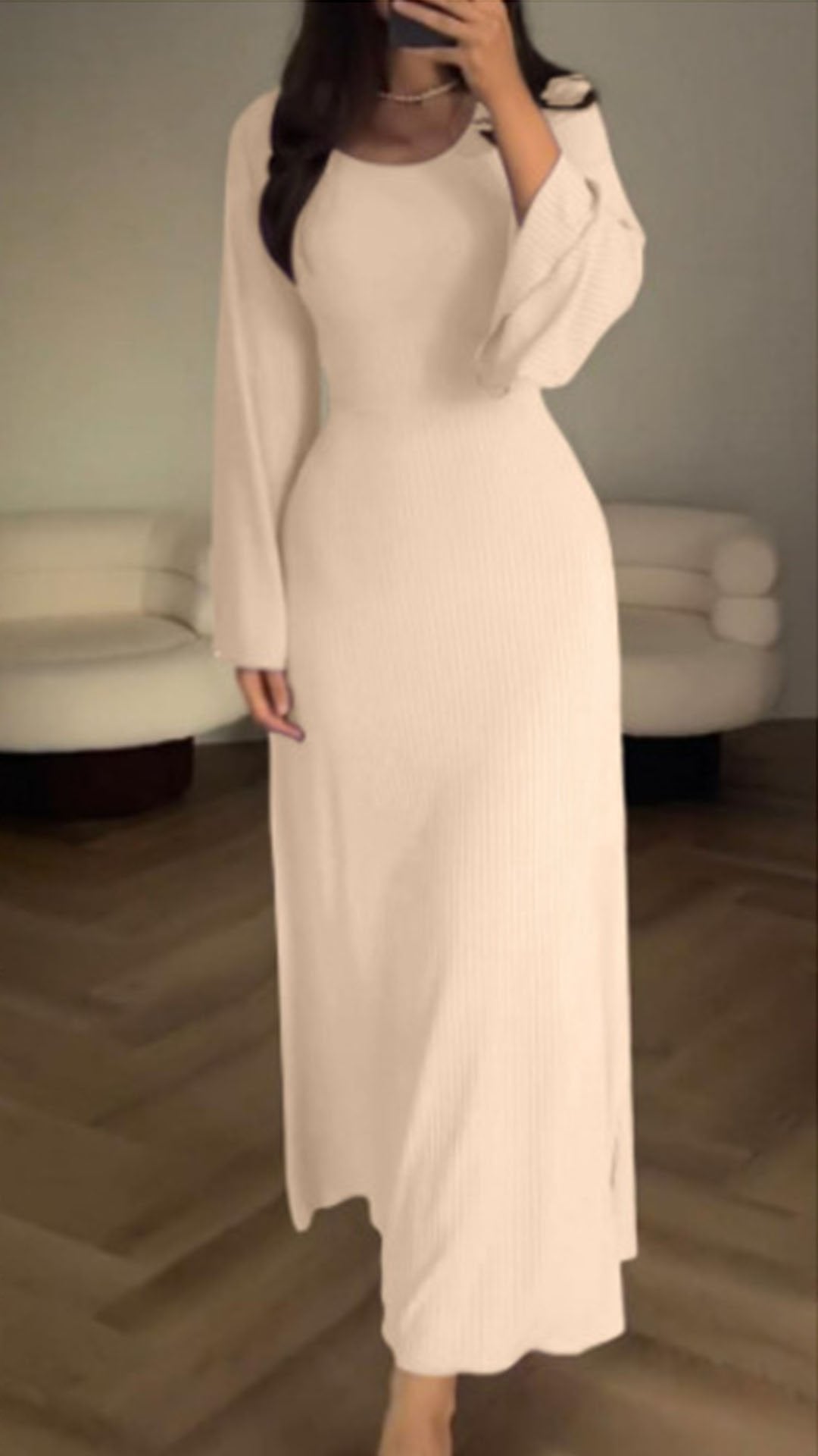 Long Sleeve Split Loose Casual Dress (Buy 2 Free Shipping)