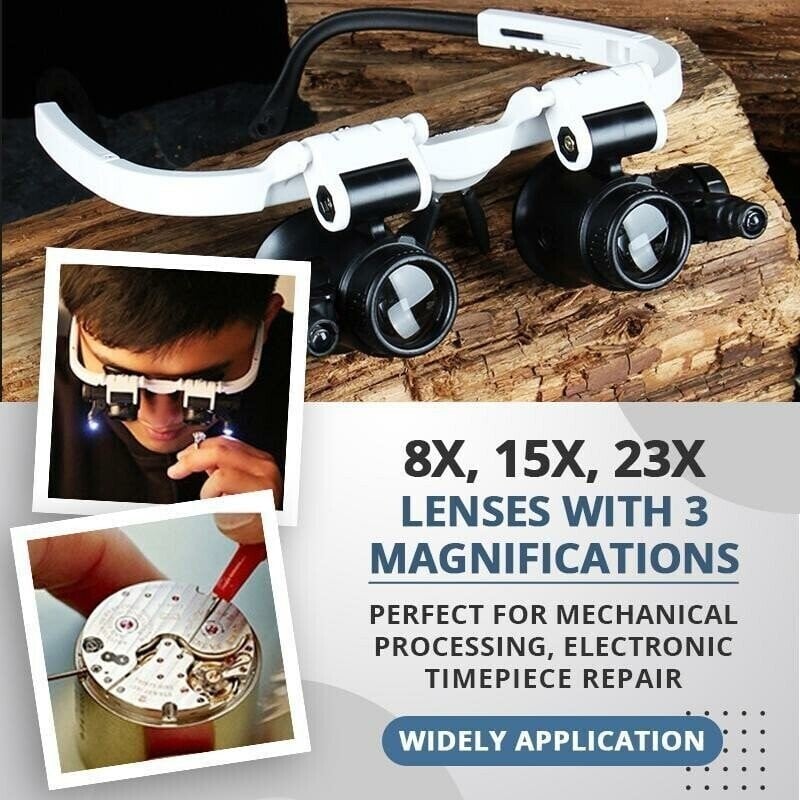 mamymarket™-LED Glasses Magnifier 8x 15x 23x