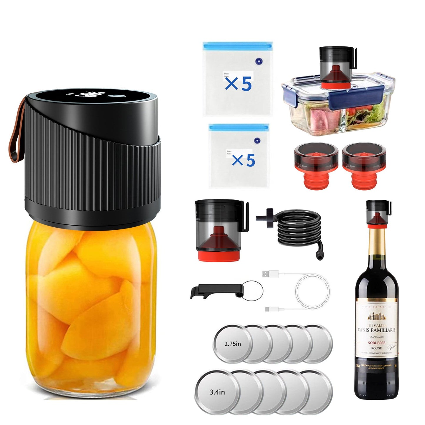 Exclusive Offer✨Suitable for Wide Mouth or Regular Mouth Mason Jars  Storage Bottles & Jars s-Preserving Containers -Jar Sealers