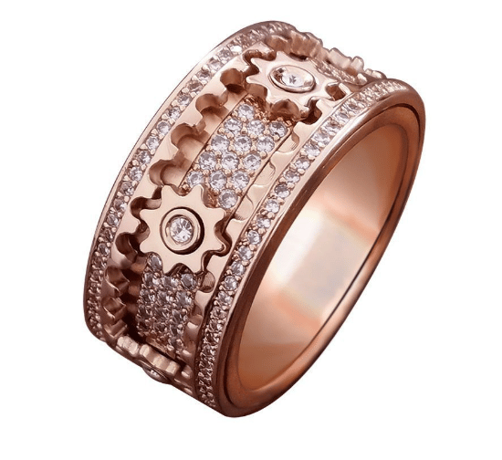 Handmade Diamond Ornate Geometric 3D Band Ring