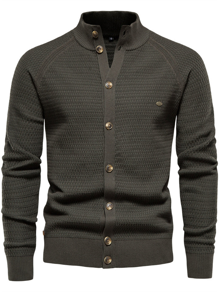 Men's Casual Solid Color Cardigan Sweater