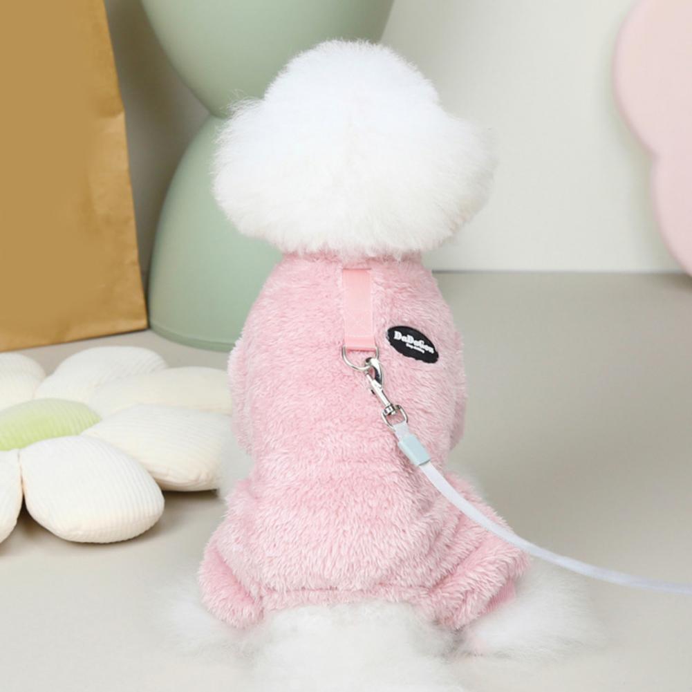 mamymarket™-Fleece Pet Elastic Jumpsuit with Pull Ring