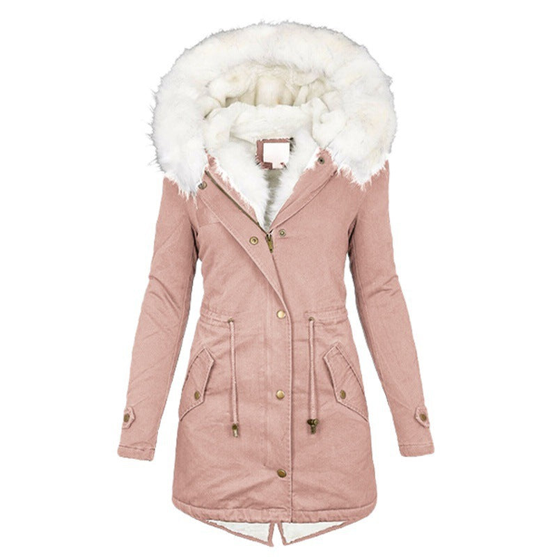 2in1 ladies winter warm jacket leather coat