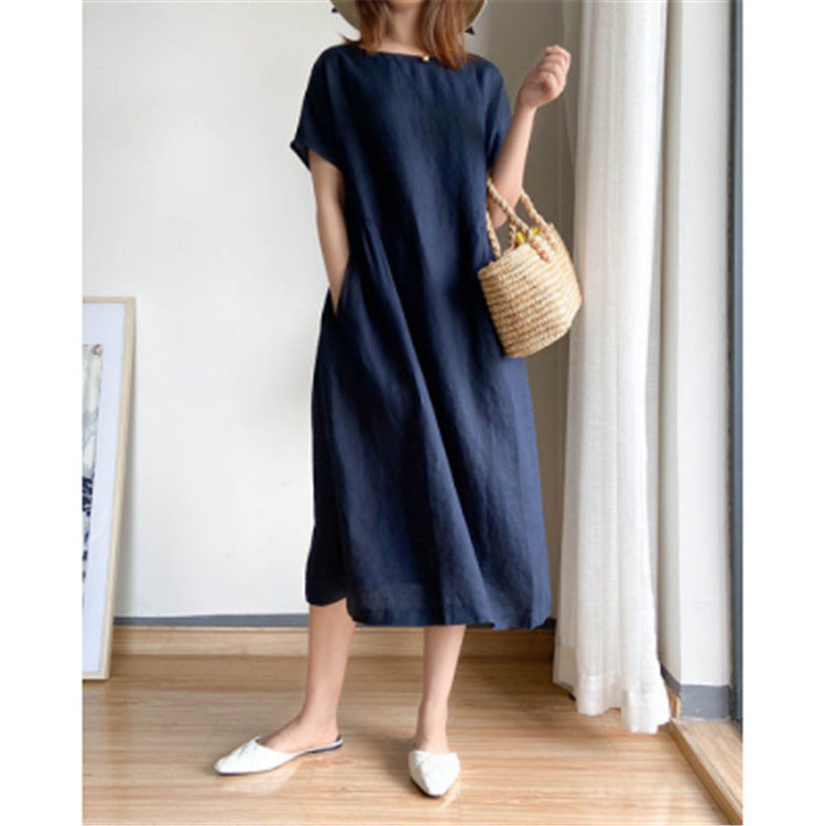 Japanese Style Linen Cotton Dress(50%OFF)