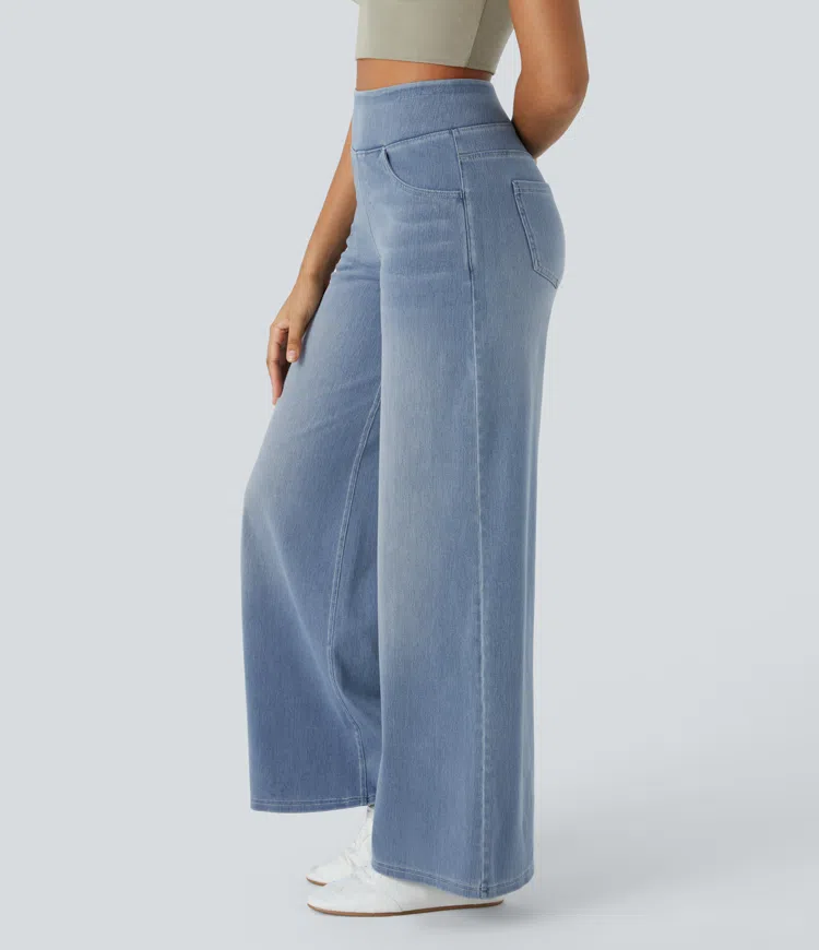 mamymarket™-Quinn Super Stretch High-Waisted Wide Leg Jeans