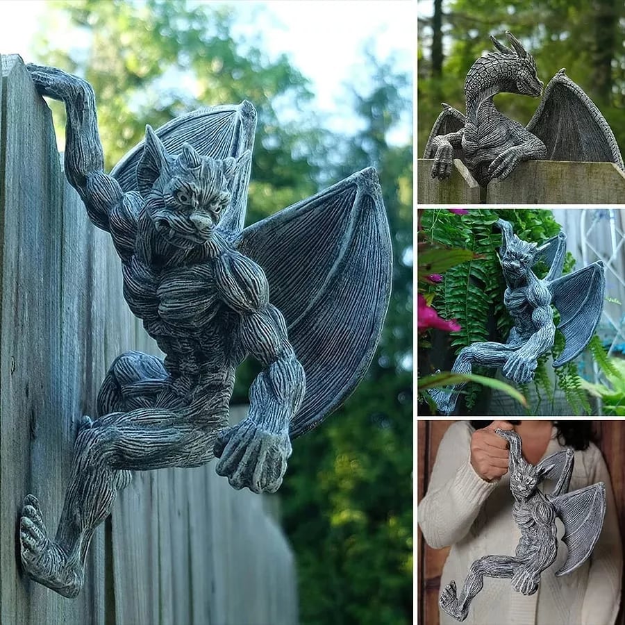 (🔥Last Day Promotion 75% OFF) - Dragon Winged Gargoyle Fence Hanger