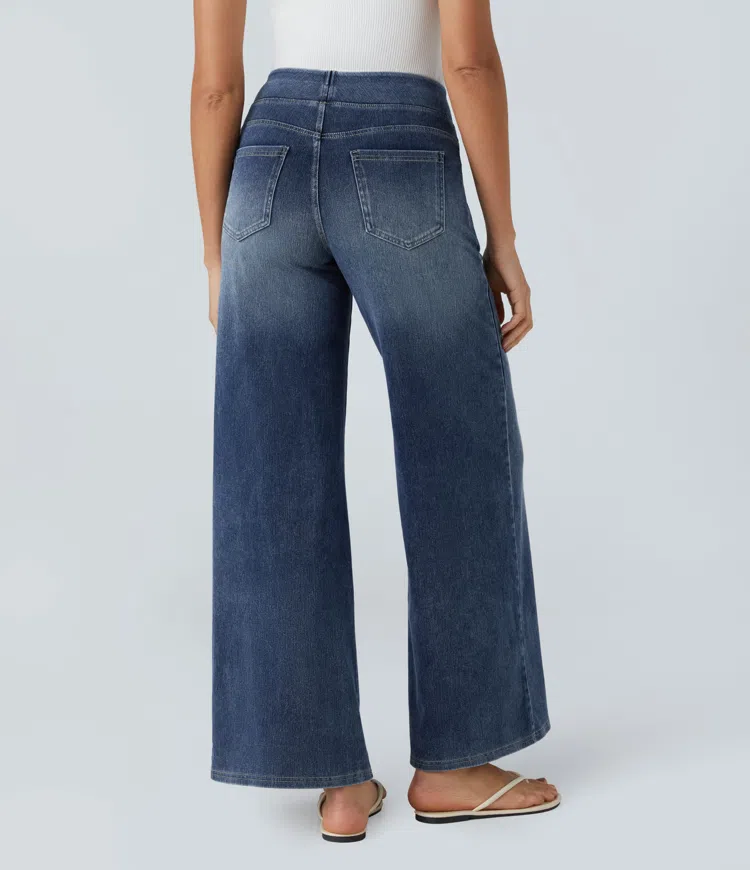 mamymarket™-Quinn Super Stretch High-Waisted Wide Leg Jeans