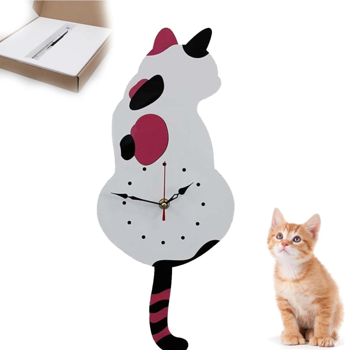 Human Cat Clock Creative Cute Cat Clock With A Movable Tail – mamymarket.com