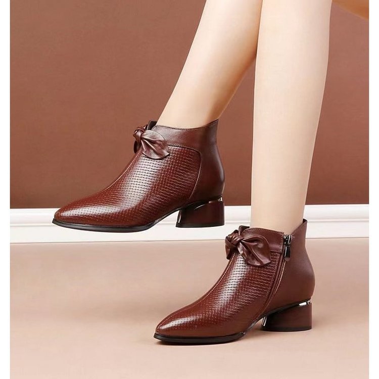 Women's Fashion Genuine Leather High Heel Shoes