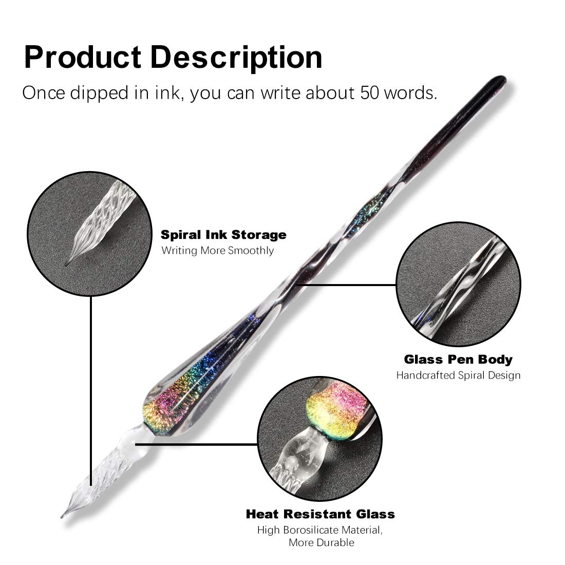 mamymarket™-Calligraphy Glass Dip Pen Ink Set