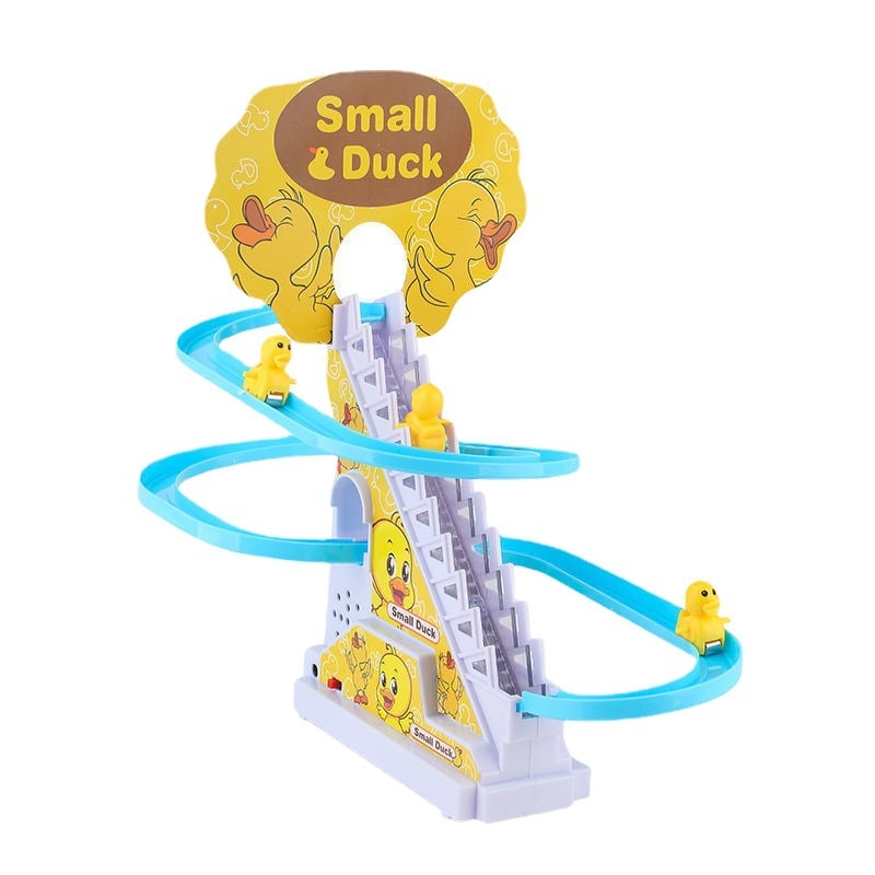 mamymarket™-Funny Automatic Stair-Climbing Ducklings Cartoon Race Track Set