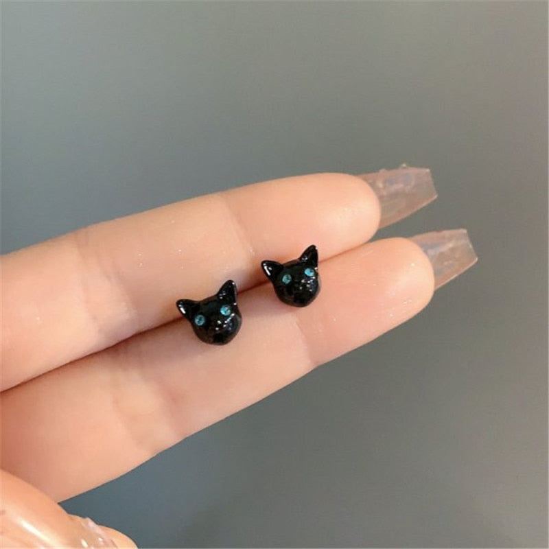 2023 New Funny Small Black Cat Earring for Women Girl Fashion Cute Animal Earrings Fashion Party Jewelry Gifts Wholesale