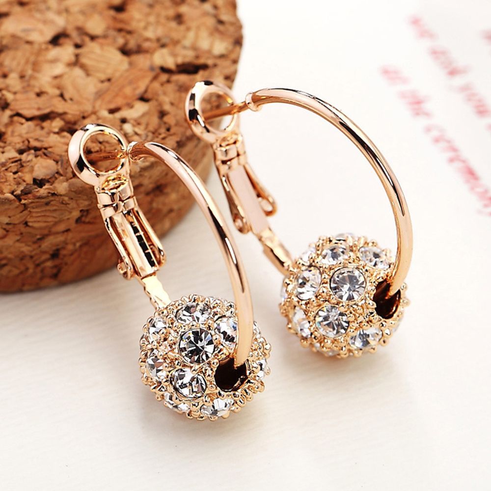 Fashion Austrian Crystal Ball Gold/Silver Earrings