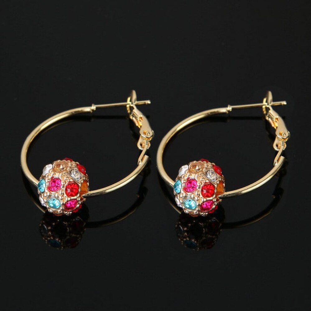 Fashion Austrian Crystal Ball Gold/Silver Earrings