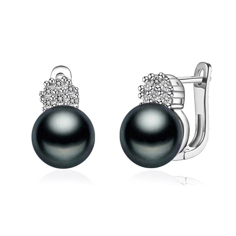 Fashion Natural freshwater black pearl ear clip