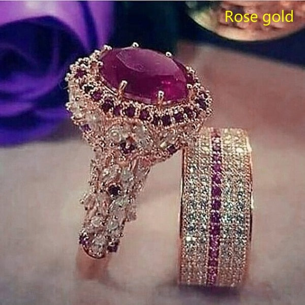 Fashion Luxury Princess Ring Cubic Zircon Bridal Marriage Elegant Accessories Brilliant Rings