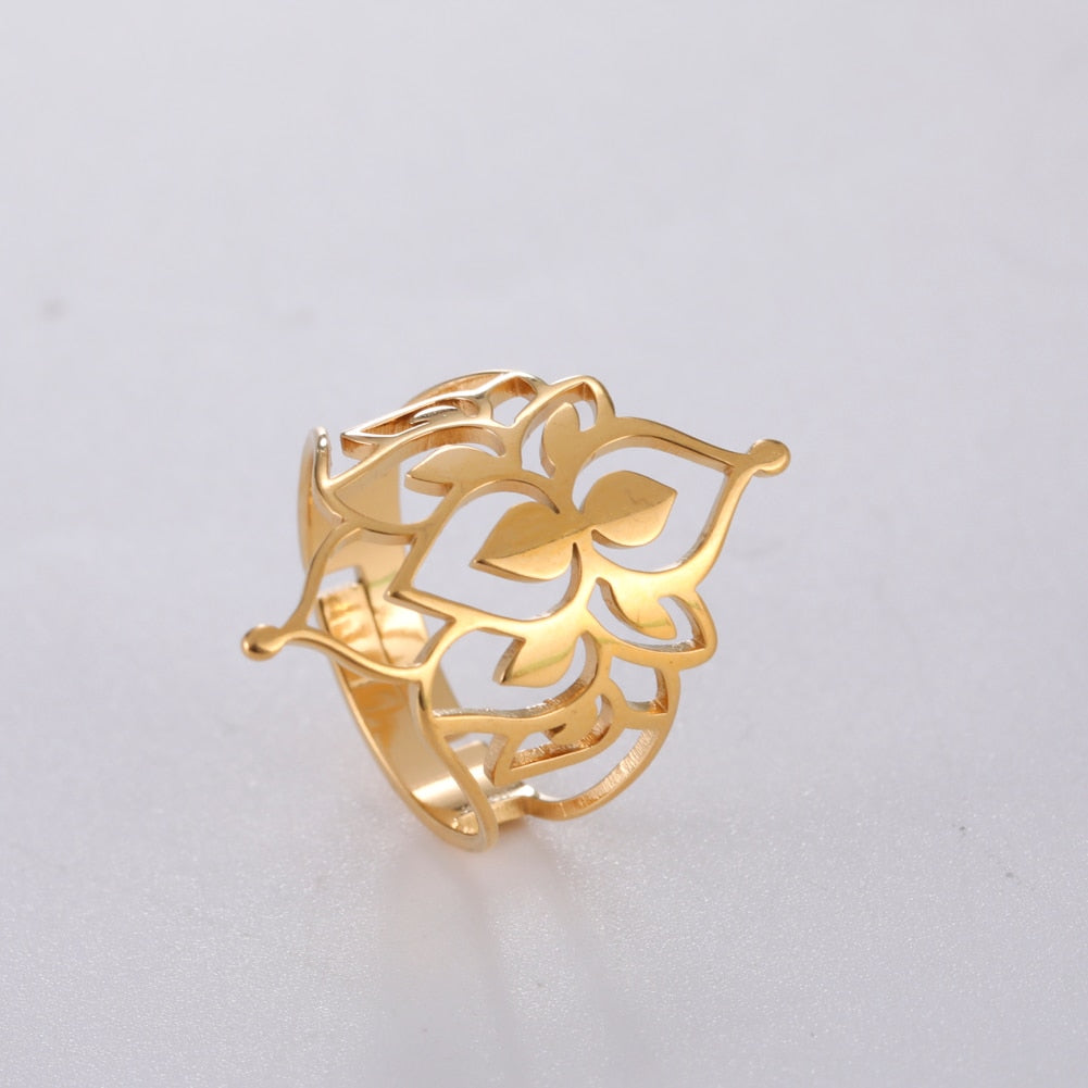 Buddha Vintage Lotus Rings for Women