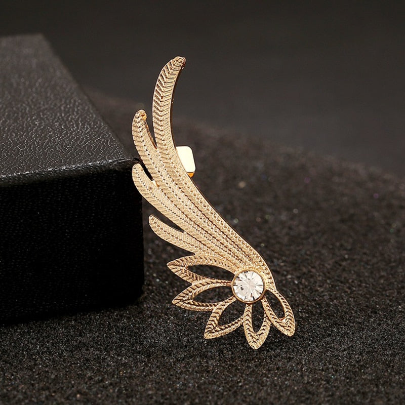 Fashion Alloy Feather Ear cuff Clip on Earrings