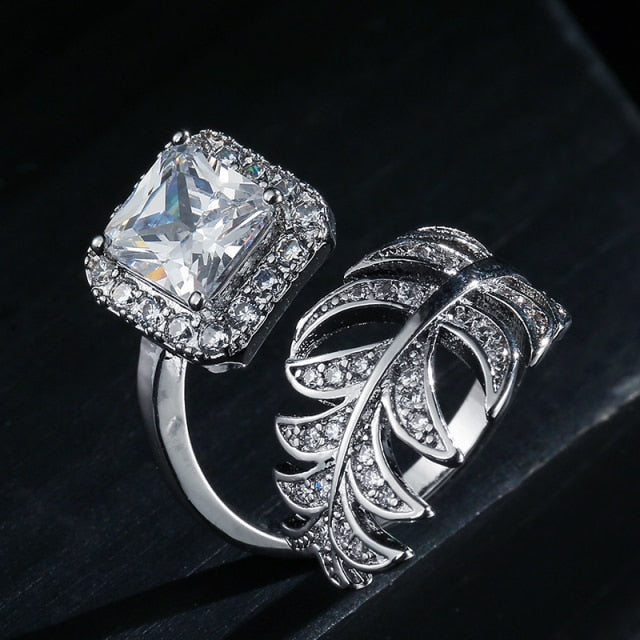 Fashion Morocco Design CZ Zirconia Crystal Open Rings