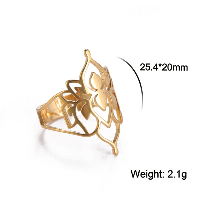 Buddha Vintage Lotus Rings for Women