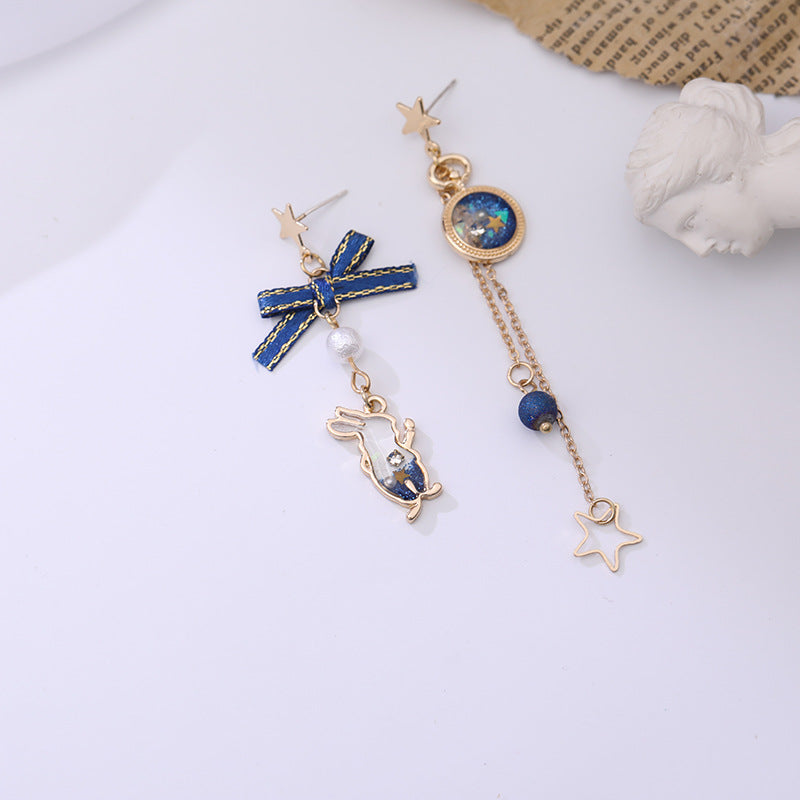 Japanese Style Cute Blue Rabbit Clip on Earring